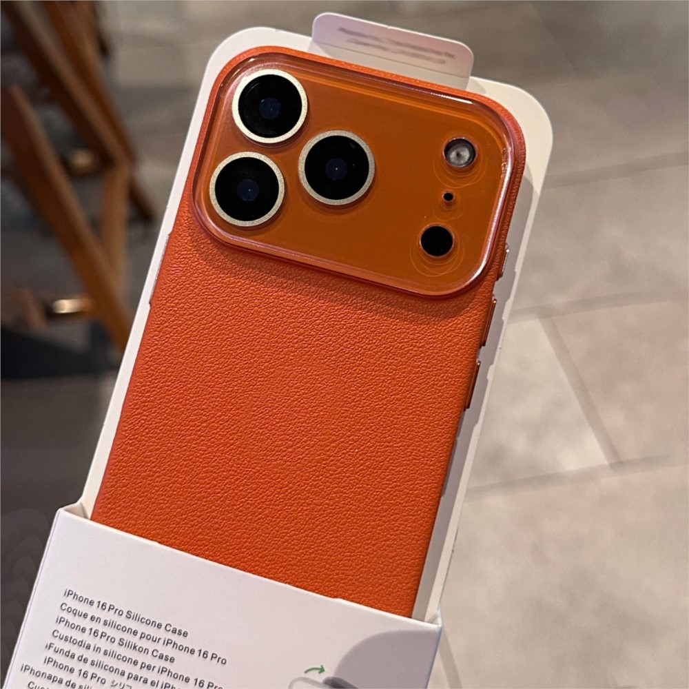 Camera Leather Case - Funda de cristal duro HD de