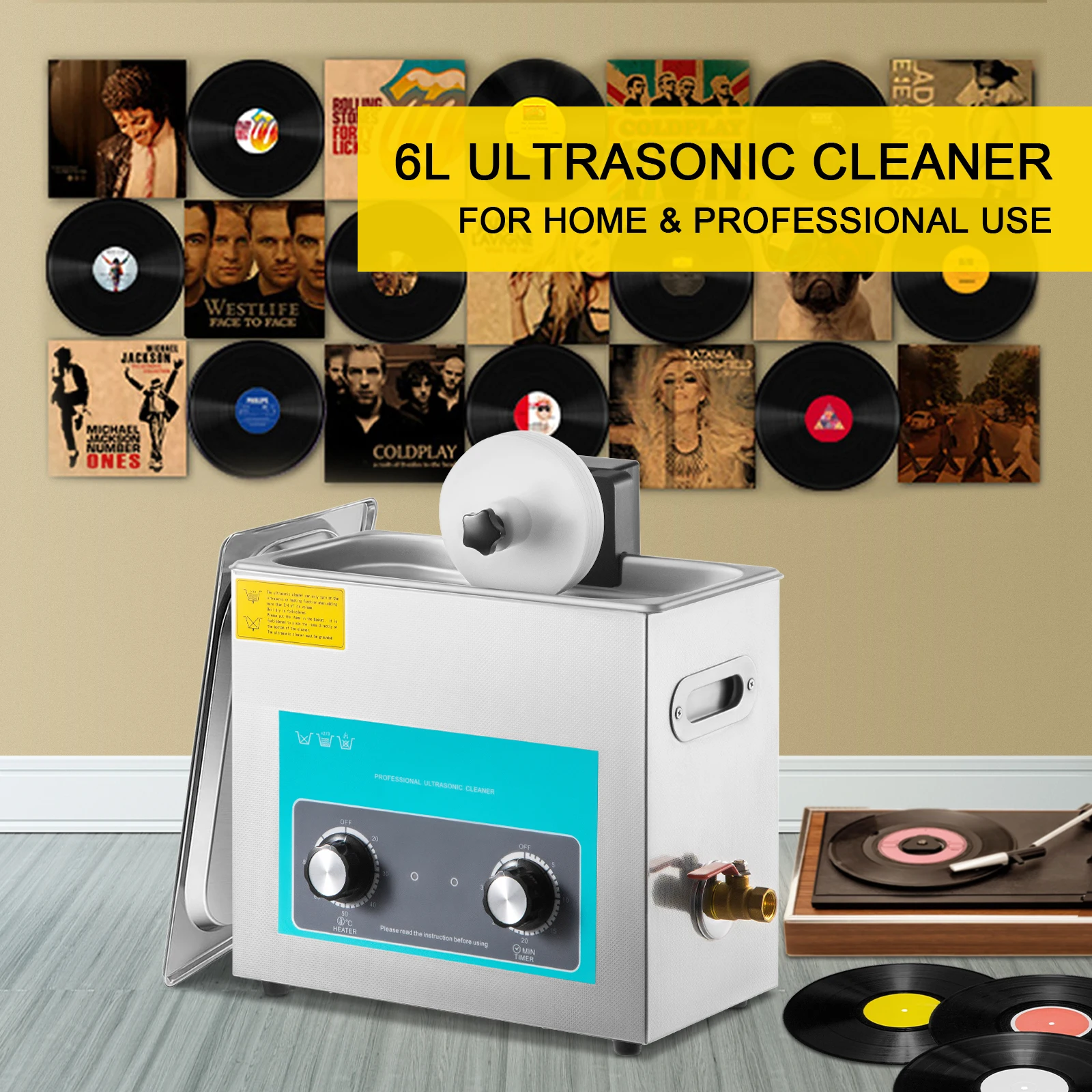 Vinyl Record Cleaner - SIHAO-limpiador ultrasónico de discos de vinilo,