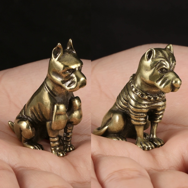Vintage Collectible Christmas Ornaments - Figura Vintage de Pitbull Bulldog en