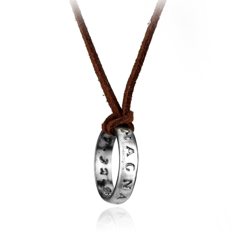 Vintage Item - Collar de cadena de cuero con