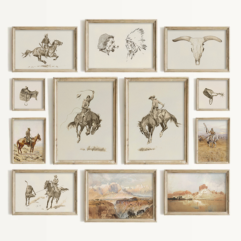 Vintage Toy Collector - Arte Mural Estilo Vaquero del Suroeste,